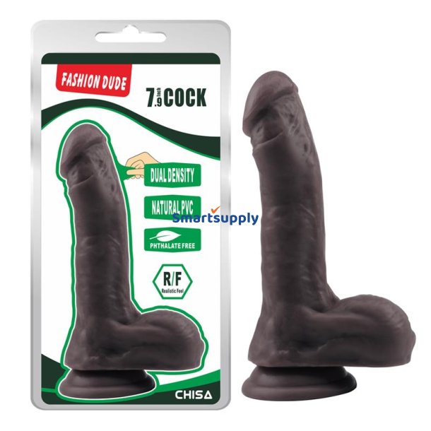 Dildo Dual Density Fashion Dude 20.5 x 4.5 cm Brown