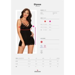 Diyosa Chemise Black - S/M