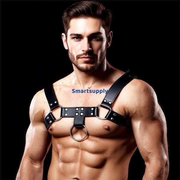 Domine Male Chest Bondage Harness Vegan Leather