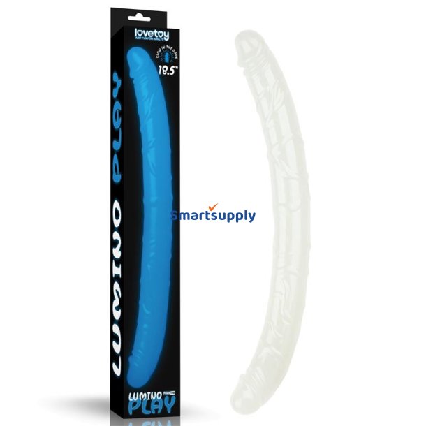 Double dildo Lumino Blue Light 18.5
