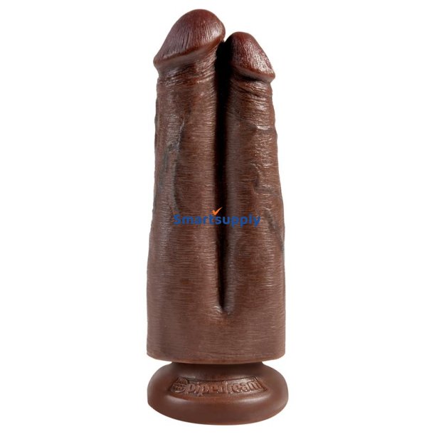 Double Dildo Two Cocks One Hole Brown 7