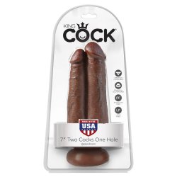Double Dildo Two Cocks One Hole Brown 7