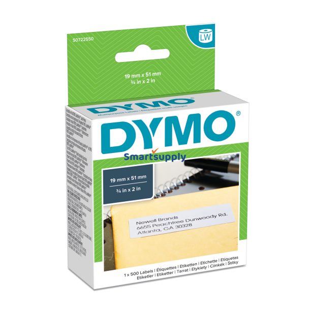 Dymo 11355 labels 19mm x 51mm (500 stk) original