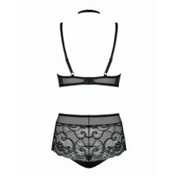 Elizenes 2 Piece Lace Bra Set With Halterneck - L/XL