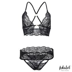 Ella Lace Bra, Thong, Mask, and Cuffs Set - S/M