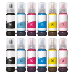 Epson 107 blkflasker 12 stk 840ml kompatibel multipakke