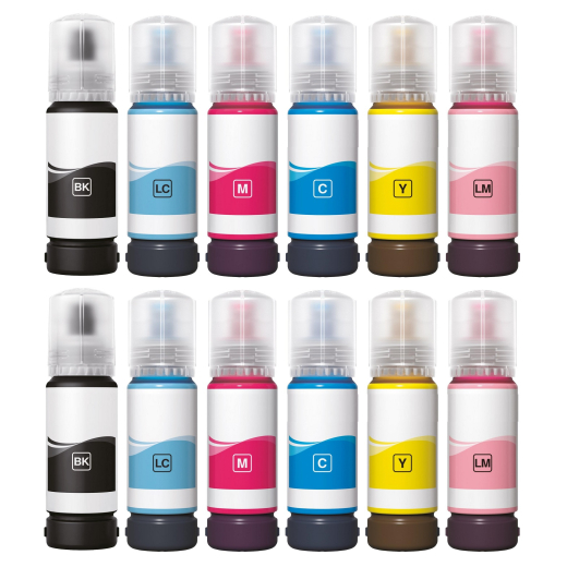 Epson 107 bl�kflasker 12 stk 840ml kompatibel rabatpakke