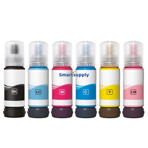 Rabat Epson 107 blkflasker 6 stk 420ml kompatibel