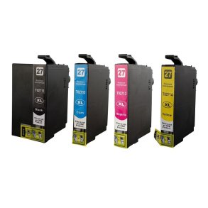 Epson 27 XL BCMY 4 stk blkpatroner kompatibel multipakke