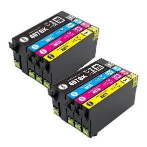 Epson 407 XL BCMY 8 stk blkpatroner kompatibel multipakke