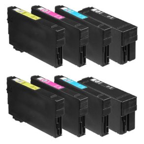 Epson 408L BCMY 8 stk blkpatroner kompatibel multipakke