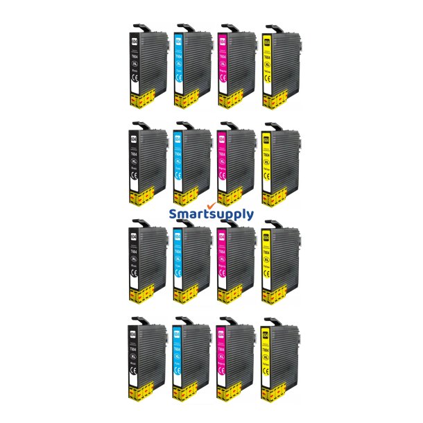Epson 604 XL BCMY 16 stk bl�kpatroner kompatibel multipakke