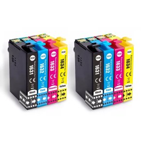 Epson 16 XL 8 stk blkpatroner kompatibel multipakke