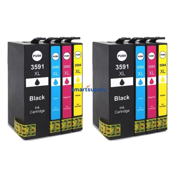 Rabat Epson 35 XL BCMY 8 stk blkpatroner kompatibel