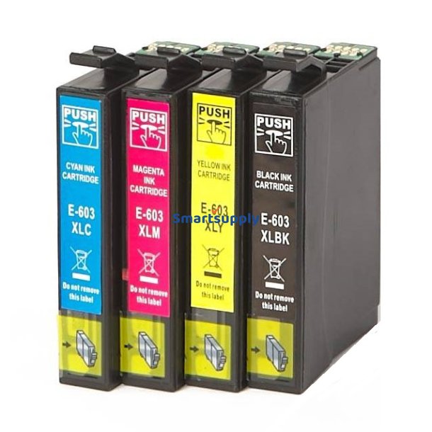 Epson 603 XL BCMY 4 stk bl�kpatroner kompatibel multipakke