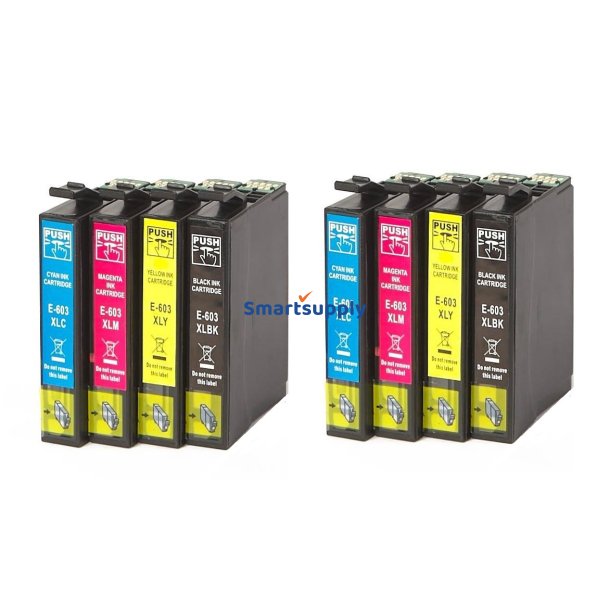 Rabat Epson 603 XL BCMY 8 stk blkpatroner kompatibel