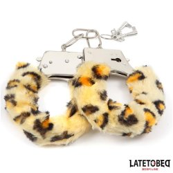 Furry Metal Cuff Animal Print Leopard