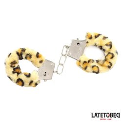Furry Metal Cuff Animal Print Leopard