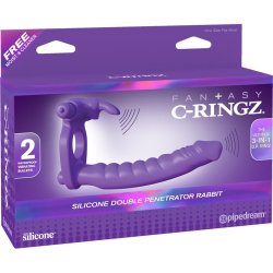 Fantasy C-Ringz Silicone Double Penetrator Rabbit Purple