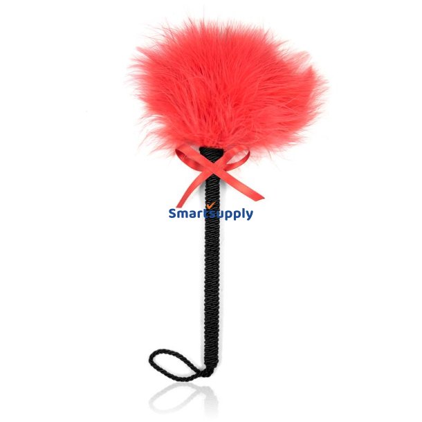 Feather Tickler with Bow 25 cm Red