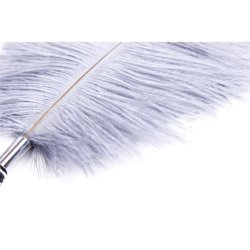 Feather Tickler with Wrapped 46 cm Black/White