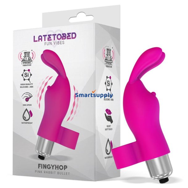 Fingyhop Vibrating Bullet with Rabbit Silicone Pink
