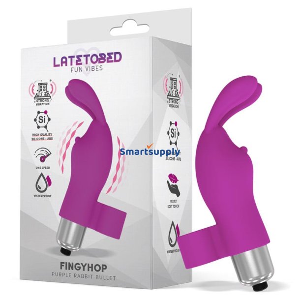 Fingyhop Vibrating Bullet with Rabbit Silicone Purple