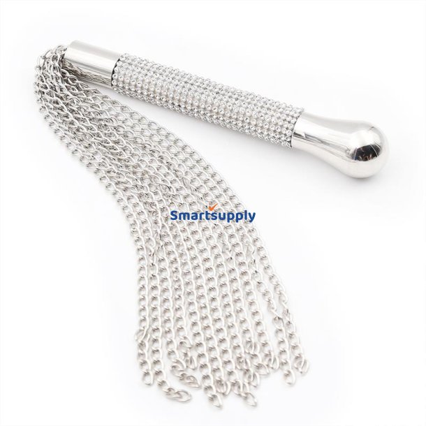 Flogger with Chain Tassel with Rhinestone Handle