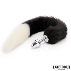 Fox Tail Anal Plug Black and White 40 cm