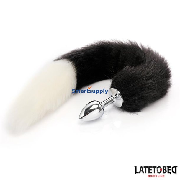 Fox Tail Anal Plug Black and White 40 cm