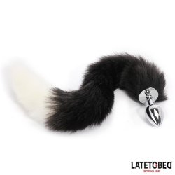 Fox Tail Anal Plug Black and White 40 cm