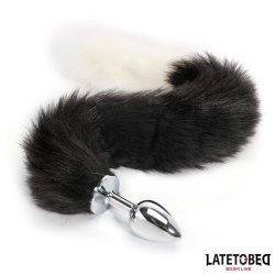 Fox Tail Anal Plug Black and White 40 cm