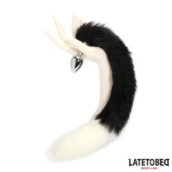 Fox Tail Anal Plug Black and White 40 cm