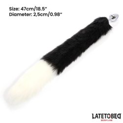 Fox Tail Anal Plug Black and White 40 cm