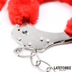 Fur Ankle Cuffs Red