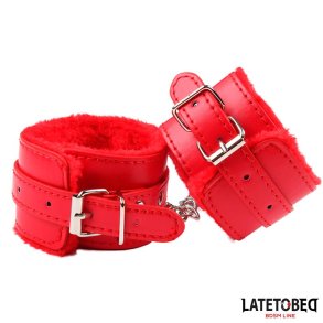 Furry Ankle Cuff Red