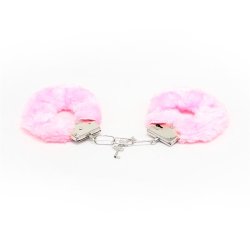 Furry Metal Handcuffs Pink