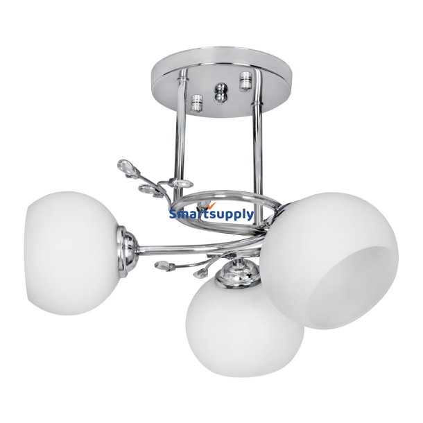 Activejet Klassisk loft lysekrone vedhng lampe IRMA nikkel nikkel triple 3xE27 til stuen