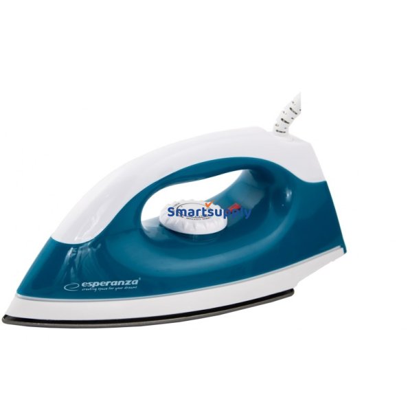 Esperanza TRAVEL IRON SMOOTHER Tr strygejern Non-stick bundplade 1200 W Bl, Hvid