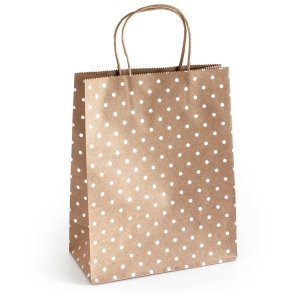 5 stk. gaveposer med slv prikker og snoet hank 25 x 10 x 20 cm