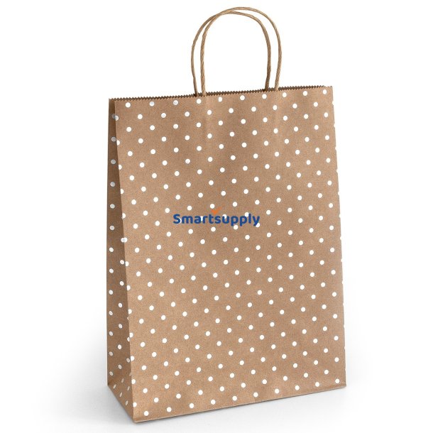 5 stk. gaveposer med slv prikker og snoet hank 33 x 10 x 24 cm