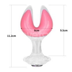 Gemoria Silicone Butt Plug dual crescent-shaped tip Glow Dark