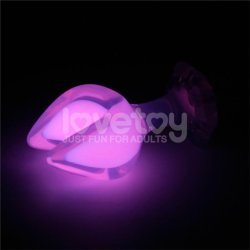 Gemoria Silicone Butt Plug dual crescent-shaped tip Glow Dark