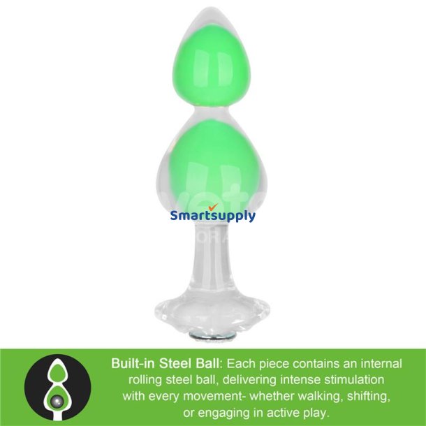 Gemoria Silicone Butt Plug Internal steel ball Glow in Dark