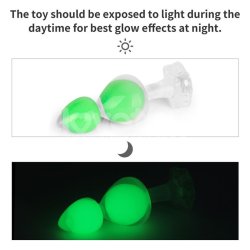 Gemoria Silicone Butt Plug Internal steel ball Glow in Dark