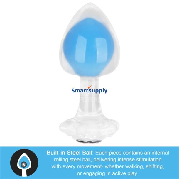 Gemoria Silicone Butt Plug Internal Steel Ball Glow in the Dark