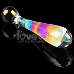 Glow in the dark Glass Dildo Twilight Gleam Alluring Arc