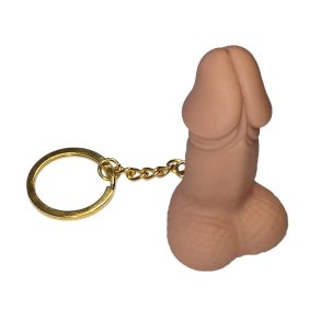 Hard rubber penis-shaped keychain