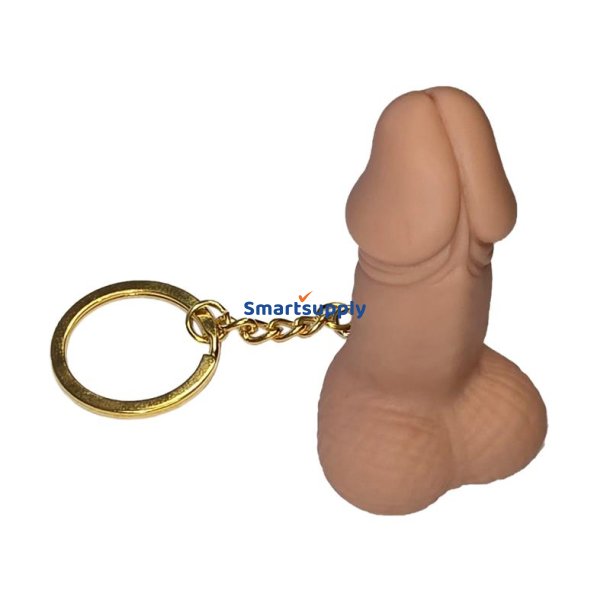 Hard rubber penis-shaped keychain