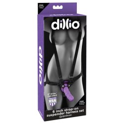 Harness with Dildo 16,5 cm Purple